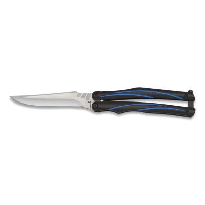 ABANICO NEGRO/AZUL HOJA 10.3 CM