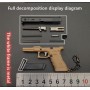 LLAVERO DE PISTOLA GLOCK 17 MARRON CORREDERA  NEGRA