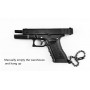 LLAVERO DE PISTOLA GLOCK 17 MARRON CORREDERA  NEGRA