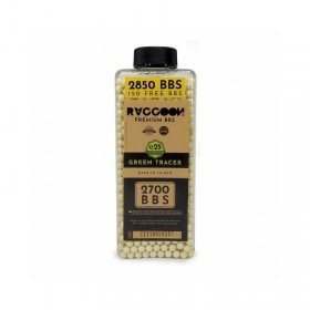 Bolas Airsoft Raccoon 0,25g Tracer Premium 2850 bbs Verdes // ARMYCOP.ES