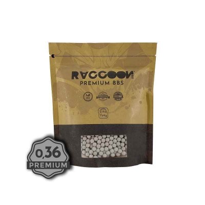 BOLAS BIO PREMIUM 0.36G RACCOON 0.5KG BLANCAS