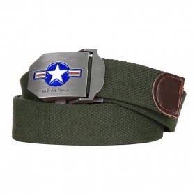 CINTURON HEBILLA USAF WWII TEJIDO VERDE
