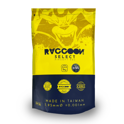 Bolas Airsoft Raccoon 0,25g BIO 1kg Select Blancas // ARMYCOP.ES