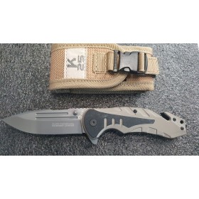 NAVAJA TACTICA K25 G10 TAN CON FUNDA MOLLE // ARMYCOP.ES