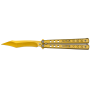ABANICO TITANIO ORO HOJA: 10,70CM
