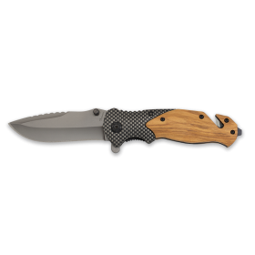 NAVAJA TACTICA MADERA ZEBRA HOJA 8.50CM