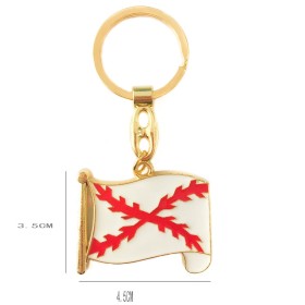 LLAVERO METAL BORGOÑA BANDERA BLANCO-ROJO