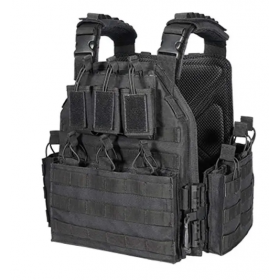 CHALECO TACTICO MOLLE CON PLACAS YAKEDA NEGRO