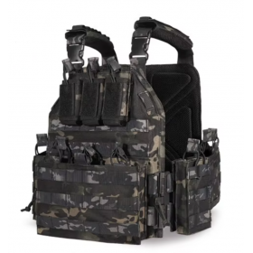 CHALECO TACTICO MOLLE VT83 YAKEDA MULTICAM NEGRO