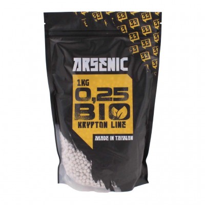 Bolas Airsoft Arsenic 0,25g BIO 1kg Krypton Blancas // ARMYCOP.ES
