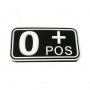 PARCHE IMMORTAL PVC GRUPO SANGUINEO 0 POSITIVO NEGRO