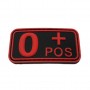 PARCHE IMMORTAL PVC GRUPO SANGUINEO 0 POSITIVO NEGRO-ROJO