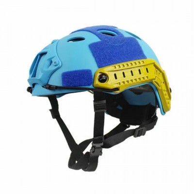 CASCO BASE JUMP NEGRO AZUL Y AMARILLO