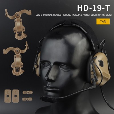 AURICULARES ACTIVE GEN 5 + SOPORTE PARA CASCO FAST TAN