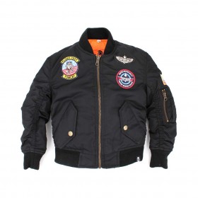 CAZADORA BOMBER NIÑO INMORTAL NEGRO