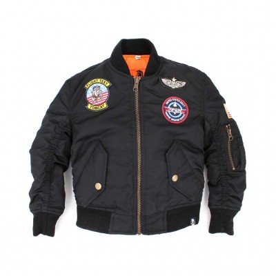 CAZADORA BOMBER NIÑO INMORTAL NEGRO