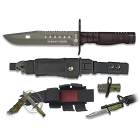 CUCHILLO TACTICO BAYONETA K25 HOJA 17,80 CM NEGRO