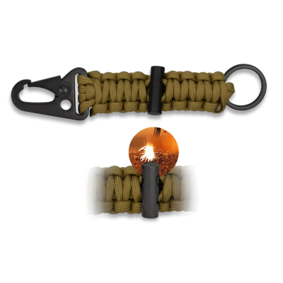 MINI MOSQUETON CON PARACORD COYOTE