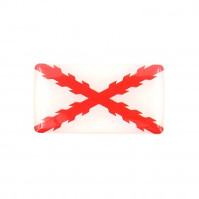 PEGATINA 3D BORGOÑA BLANCA-ROJA
