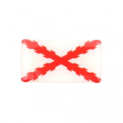 PEGATINA 3D BORGOÑA BLANCA-ROJA