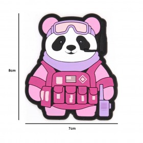 PARCHE PVC 3D OSO PANDA TACTICO ROSA