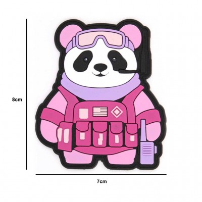 PARCHE PVC 3D OSO PANDA TACTICO ROSA
