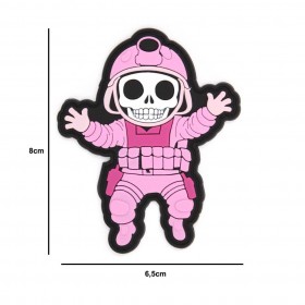 PARCHE PVC 3D ESQUELETO MILITAR ROSA // ARMYCOP.ES