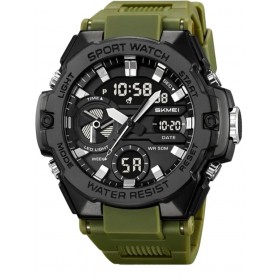 RELOJ TACTICO DIGITAL Y ANALOGICO VERDE SK23