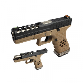 Pistola Airsoft Armorer Works G17 VX0111 Hex-Cut Negro/Tan // ARMYCOP.ES