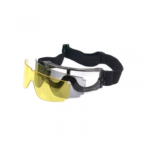 GAFAS ESTILO X800 CON 3 LENTES NEGRO // ARMYCOP.ES