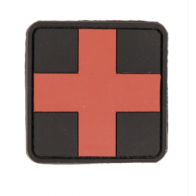 PARCHE PVC 3D PRIMEROS AUXILIOS NEGRO/ROJO