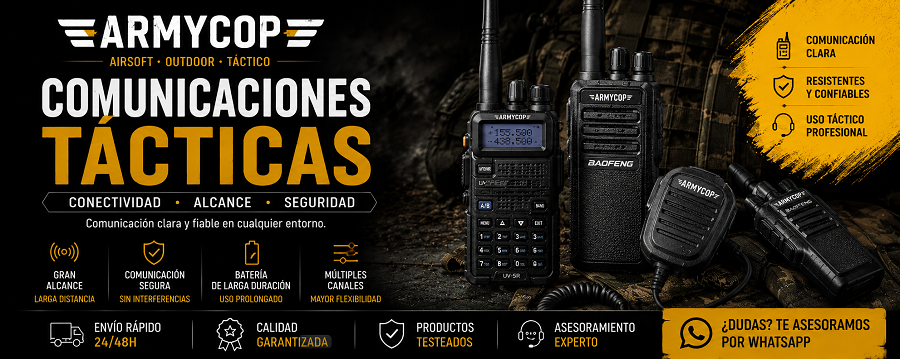 Comunicación Táctica para Airsoft | Radios, PTT y Pinganillos | Armycop